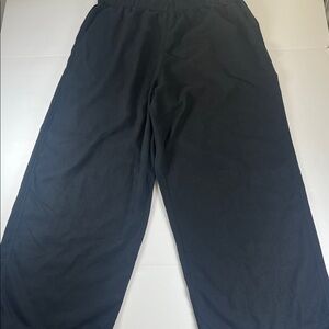Madewell Women’s Black Linen Blend Wide Leg Pants with Pockets Sz L